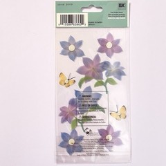 Jolee’s Purple Flowers Dimensional Stickers 8 pc Butterfly Floral Nature new