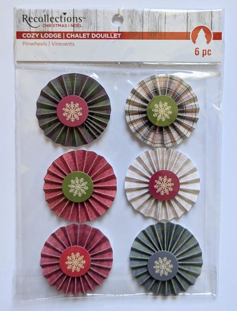 Cozy Lodge Christmas Pinwheels Scrapbooking Stickers By Recollections RARE