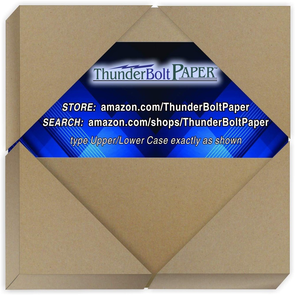 Thunderbolt Paper 100 Sheets Chipboard 24Pt Point 4 X 4 Inches Light Weight
