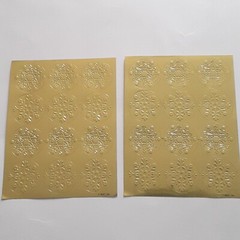 Vintage Hallmark & AGC Holiday Stickers Gold Snowflakes Green Bells Greetings