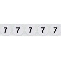 White with Black Number 7 Circle Dot Stickers, 3/4 Inch Round, 500 Labels on …