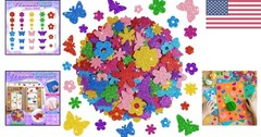 Self-Adhesive Glitter Foam Stickers – 512 PCS Spring Flower & Butterfly Set