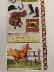 Horses Equestrian Scrapbooking Sticker Paper House Cardstock Cowboy Western