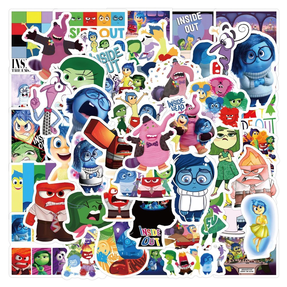 60PCS Inside Out Sticker Set, Waterproof Vinyl Decals, Anime Character