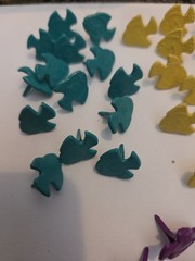 62pc Vintage Plastic Angel Fish Flatback Craft Shaker Card Scrapbook Charms Lot