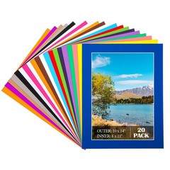 Mixed Color 11×14 Picture Mats For 8×10 Photos Acid Free Bevel Core 20 PCS
