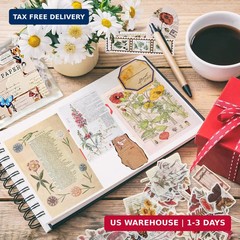 200 Pieces Vintage Scrapbook Supplies Pack for Junk Journal Planners DIY Paper S