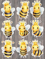 Queen Bee Die Cut Vinyl Stickers Scrapbooking Laptop Waterbottle