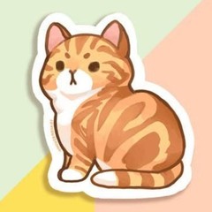 Red Marble and Orange Classic Tabby Cat Sticker – Waterproof Vinyl