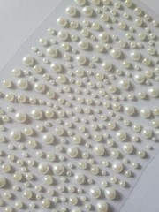 CraftbuddyUS 325 Self Adhesive White Pearl Diamante Stick On Rhinestone Gems