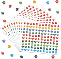 1200 Pcs Paw Glitter Stickers Sparkly Small Stickers for Kids Classroom Art Craf