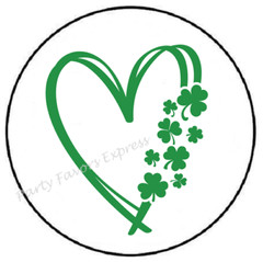 ST PATRICKS DAY SHAMROCK CLOVER HEART ENVELOPE SEALS LABELS STICKERS PARY FAVORS