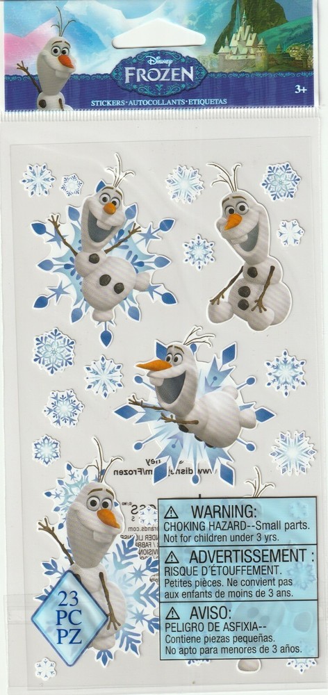 Disney Licensed Stickers FROZEN Olaf & Snowflakes Theme 83417 Fast FREE Ship!