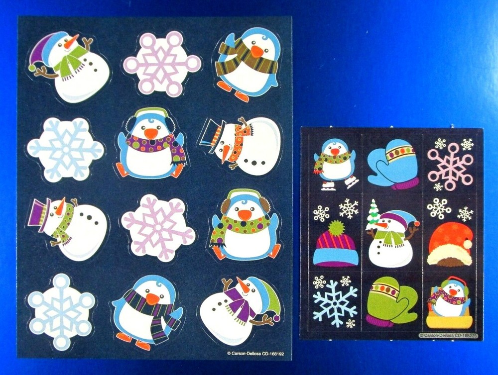 Carson Dellosa Snowmen & Penguins Winter Full Size & Mini Sheet
