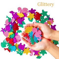 Glitter Foam Sea Animal Stickers Self Adhesive Craft DIY Scrapbook 100PCS