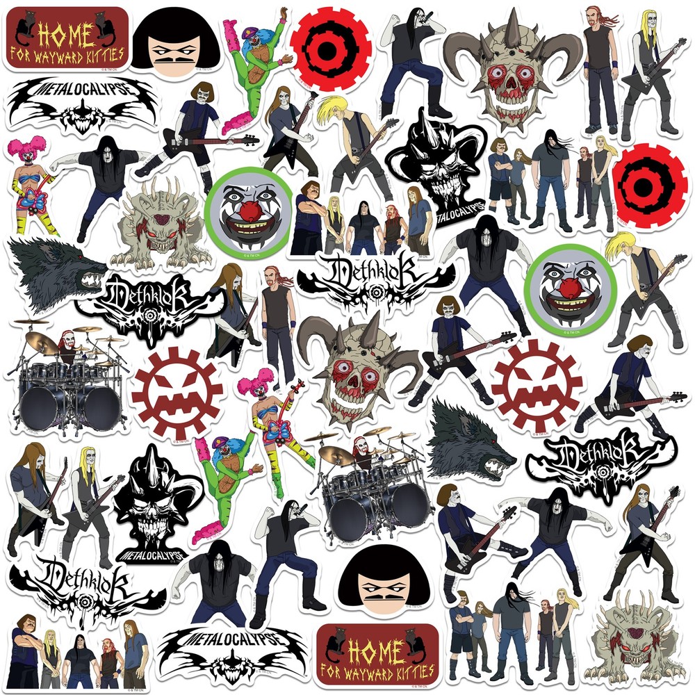 METALOCALYPSE DETHKLOK VARIETY DIE CUT VINYL 50 CT STICKER PACK