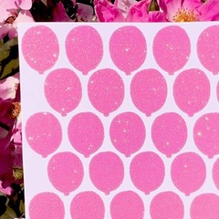 Glitter Balloon Stickers! – 0.5 to 4 inch – Choose a Size & Color