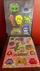 Sticker Sheets Album Lot Of 14 No Doubles Full Sheet Variety Some Rare Hard Case