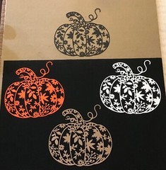Large Fancy Fall Pumpkin Die Cut Embellishments 4” x 4-1/4” Choose Color 5 pcs