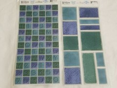 NEW Lot 8 Pkgs Woodstone Alphabet Tile Stickers Blue Green Orange Yellow -F