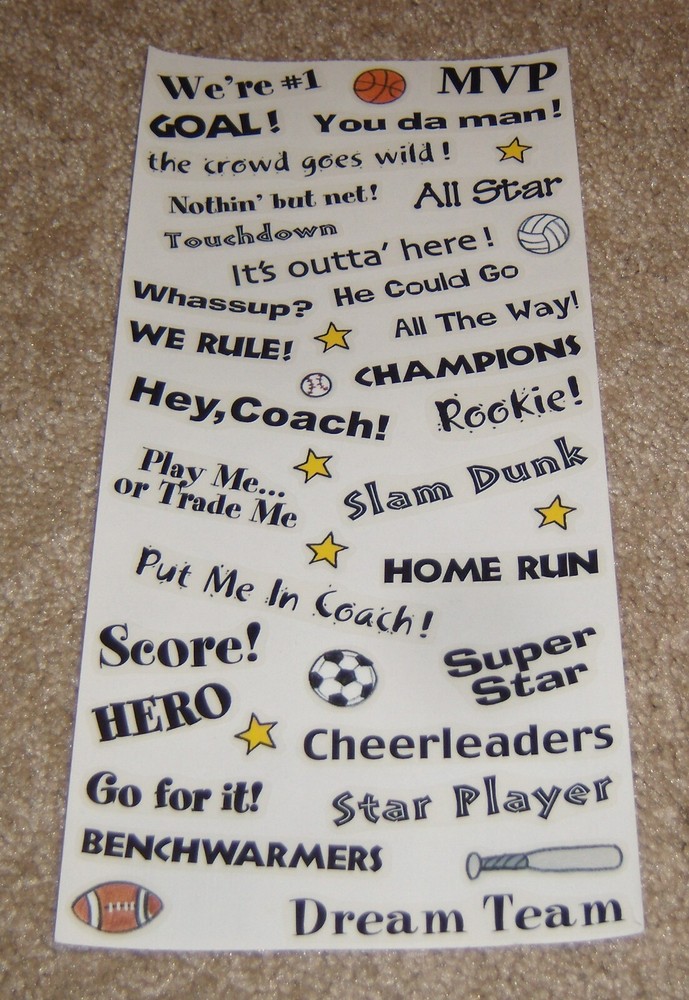 Me & My Big Ideas MAMBI Sticker ~ Sports Slang Words