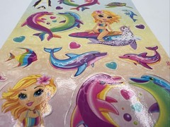 Vintage Lisa Frank Sticker Sheet NEW Unused S1251 Vibrant Retro Dolphin Surfer