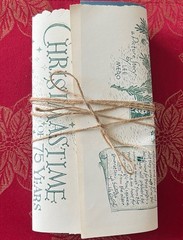 #24 -150pcs CHRISTMAS JUNK JOURNAL 3D KIT with Candy Cane Pen & REAL EPHEMERA