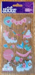 Sticko Love Birds Hearts XOXO Kiss Hot Air Balloons Valentines Wedding Stickers