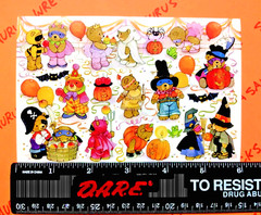 Vtg American Greetings Halloween Teddy Bear Costume Party Sticker Pack Rare HTF