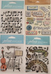 JOLEE’S BOUTIQUE K&CO 10 packs Dimensional Scrapbooking Stickers BAND MUSIC