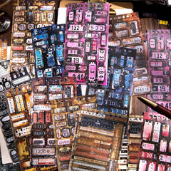 Vintage Faded Tag Stickers for Journaling, 24 Sheets Pre-Cut Junk Journal Sticke
