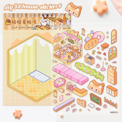 20 Sets DIY 3D Sticker Scene Collection Book DIY 3D House Stickers Make Your Own