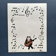 Vintage 80s 90s Hatley Cat Guitar Music Notes Note Stationary Paper Sheets