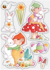 New Craft Consortium Rubber Stamp LET SPRING BEGIN BUNNY SET Easter free USA shp