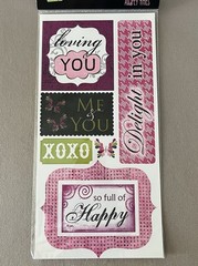 1 Sheet Of 6 “Love” Themed Cardstock Stickers~Sheet Is 6” X 12”, New In Package