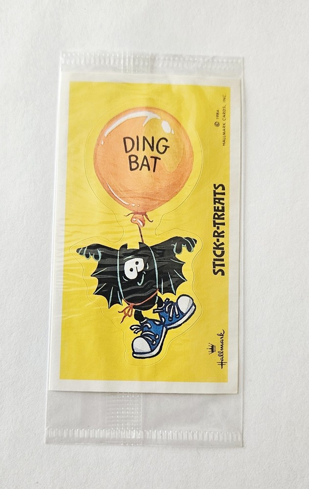 Vtg Stick R Treats Stickers NIP Hallmark Ding Bat Balloon 1984 Halloween Sticker