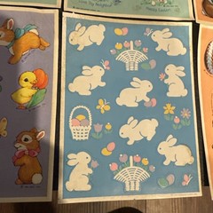 Lot of 6 – Rare VINTAGE Hallmark Cards Easter Sticker Sheets 1983 and 1984