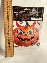 2020 Halloween Stickers glitter demon Pumpkin JackOLantern decor carving accents