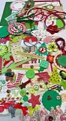 Christmas lot scrapbook planner journal junk collage ephemera paper crafting art