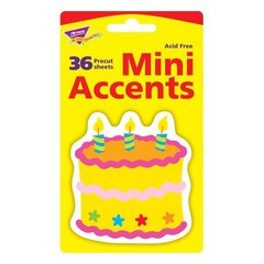 36 Count TREND Birthday Cake Mini Accents 3 Inch Paper Cutouts Classroom Decor