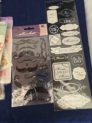 Various Scrapbooking Stickers & Metal Sticker Lot Of 14
