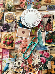 #776 – 100+ PCS VINTAGE FLORAL SCRAPBOOK JUNK JOURNAL KIT / LOT – REAL EPHEMERA