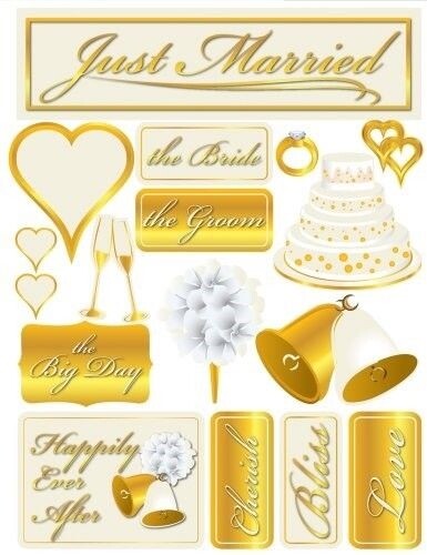 Just Married 3d Stickers Signature Series