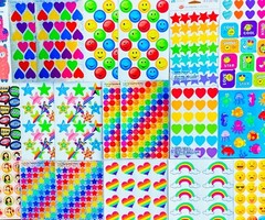 1079 Mxd Sticker Collection, Rainbow Stars Angel Kitty Dancing Bunny Panda Cub
