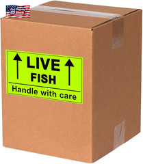 Remarkable Live Fish Stickers Shipping Labels, 2 X 3 Inch Fluorescent Green Plea