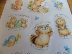 Vintage Ambassador 1985 Sheet Stickers Hallmark Jesus God Animals Love