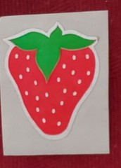 RARE Vintage Mylar Foil Rainbow, Unicorn, Paint Brush,Strawberry Stickers