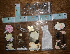 LOT OF 6 JOLEES WEDDING Love Mini 5×2 Bride Dress Cake Ring I Do Title Stickers