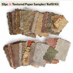 Textured Paper Sampler ✿ 10pc Ephemera Test Kit – Scrapbook & Junk Journal Pack