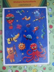 Vintage Hallmark Crayola Stickers 4 Sheets 90s Sealed New Old Stock Pack